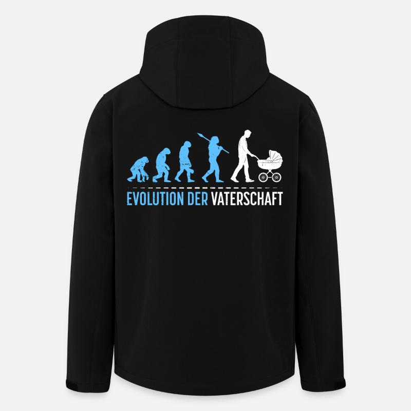 Werdender Vater EVOLUTION DER VATERSCHAFT Lustig - Recycelte Männer Softshell-Jacke von Stanley/Stella - Schwarz