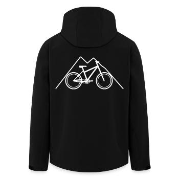 Croquis de VTT - Veste softshell homme en polyester recyclé Stanley/Stella - noir - Dos - AI Model Male 185 light (185cm)