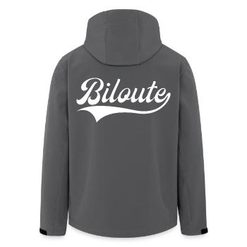 Biloute Expression Ch'ti Nordiste - Veste softshell homme en polyester recyclé Stanley/Stella - charbon - Dos - AI Model Male 185 light (185cm)