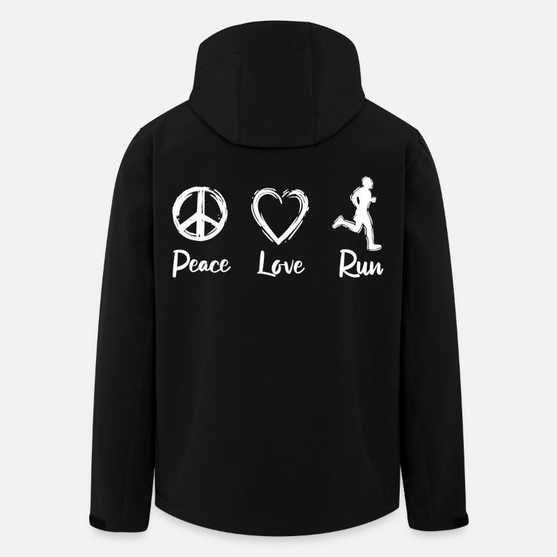 Peace Love Run - Recycelte Männer Softshell-Jacke Discoverer von Stanley/Stella - Schwarz