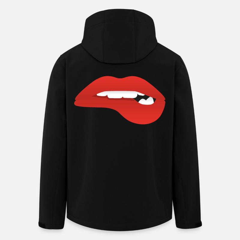 Red lips say kiss me - Men’s Recycled Softshell Jacket by Stanley/Stella - black