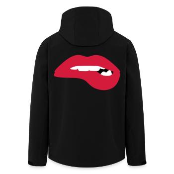 Des lèvres chaudes et pulpeuses veulent vous séduire - Veste softshell homme en polyester recyclé Stanley/Stella - noir - Dos - AI Model Male 185 light (185cm)