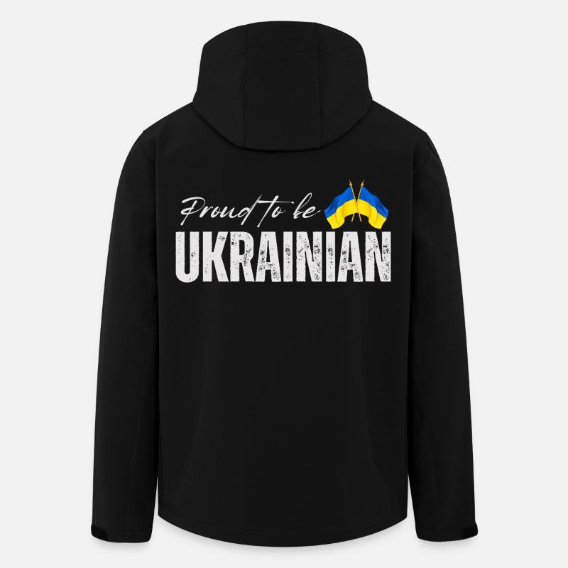 Fier Ukrainien, j’adore l’Ukraine - Veste softshell homme en polyester recyclé Stanley/Stella - noir