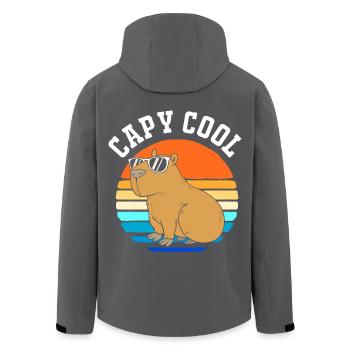 Capybara Capibara - Recycelte Männer Softshell-Jacke von Stanley/Stella - Schwarz - Hinten - AI Model Male 185 light (185cm)