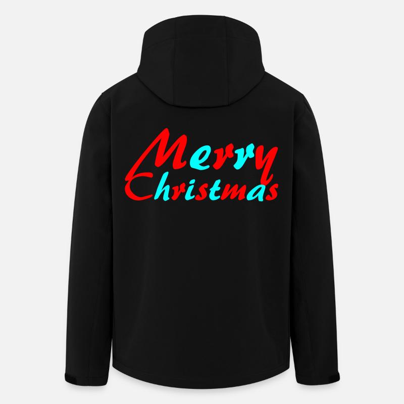 Merry Christmas Neon Script - Men’s Recycled Softshell Jacket by Stanley/Stella - black
