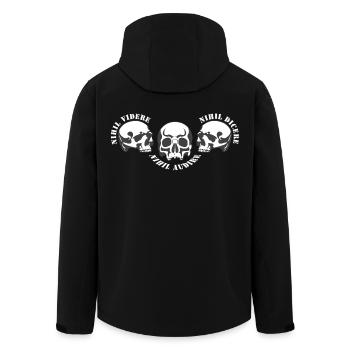 Drei Schädel – Schädel-Trio - Recycelte Männer Softshell-Jacke von Stanley/Stella - Schwarz - Hinten - AI Model Male 185 light (185cm)