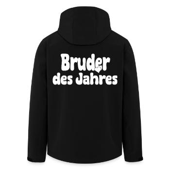 Bruder des Jahres – Herz - Recycelte Männer Softshell-Jacke von Stanley/Stella - Schwarz - Hinten - AI Model Male 185 light (185cm)