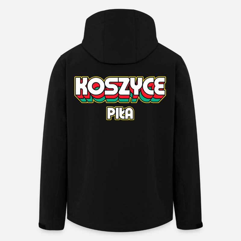 Košice Piła. Nom du district rétro - Veste softshell homme en polyester recyclé Stanley/Stella - noir