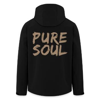 Reinheit und Charakter pure Seele - Recycelte Männer Softshell-Jacke von Stanley/Stella - Schwarz - Hinten - AI Model Male 185 light (185cm)