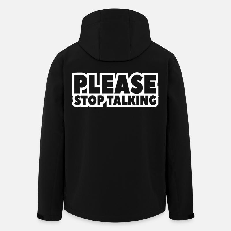 please stop talking - Men’s Recycled Softshell Jacket by Stanley/Stella - black