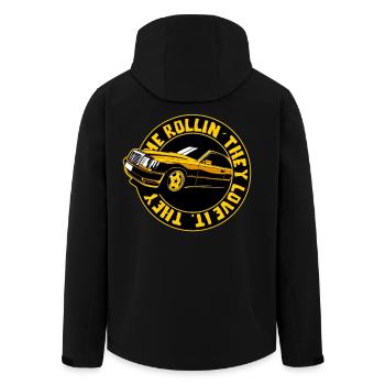 Sie sehen mich rollen, in meinem Auto - Recycelte Männer Softshell-Jacke von Stanley/Stella - Schwarz - Hinten - AI Model Male 185 light (185cm)