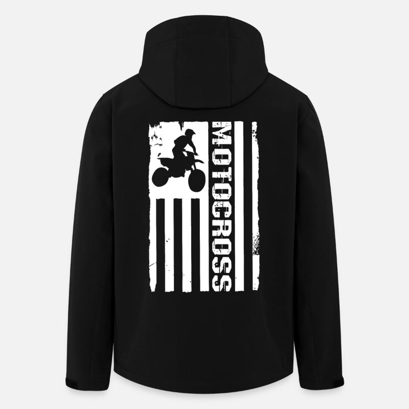 Drapeau Motocross - Veste softshell homme en polyester recyclé Stanley/Stella - noir