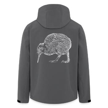 a kiwi bird - Men’s Recycled Softshell Jacket by Stanley/Stella - black - Back - AI Model Male 185 light (185cm)