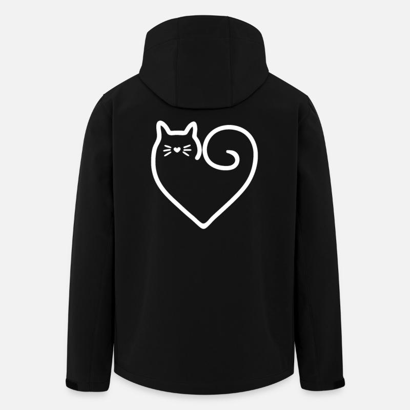 Herz-Form-Katze mit Liebe - Recycelte Männer Softshell-Jacke von Stanley/Stella - Schwarz