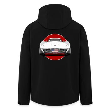 Real American muscle car - Men’s Recycled Softshell Jacket by Stanley/Stella - black - Back - AI Model Male 185 light (185cm)