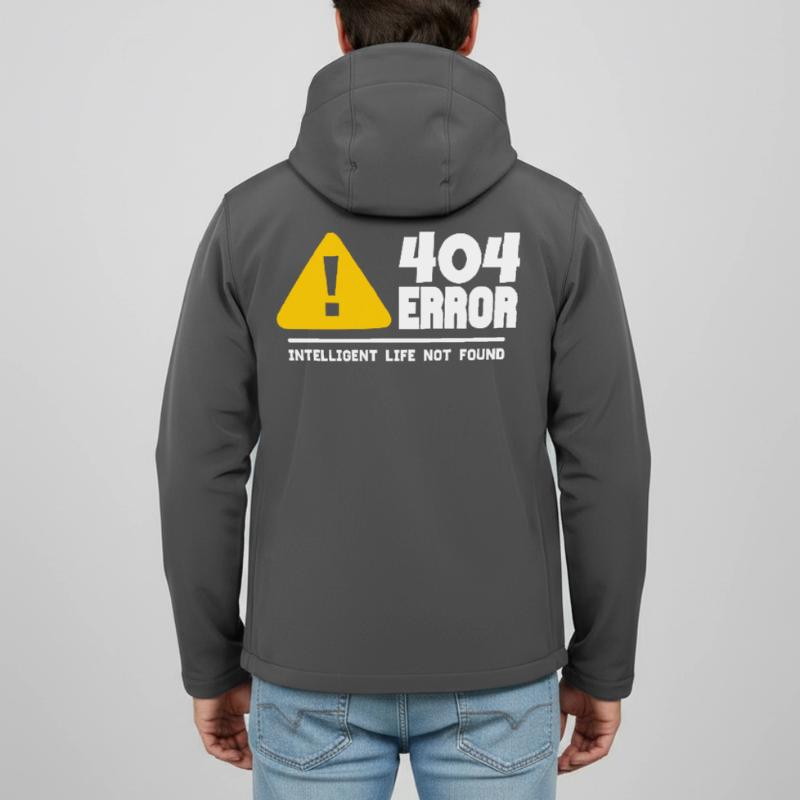 Computer and programmer geek. 404 Errors Men’s Recycled Softshell Jacket Discoverer by Stanley/Stella