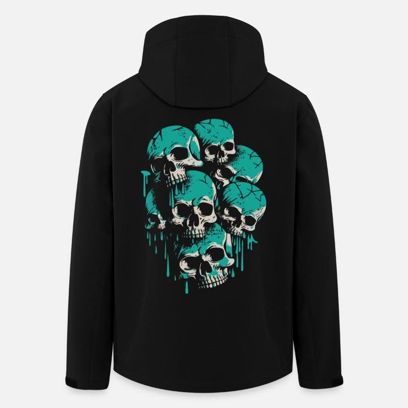 Un mur de crânes verts - Veste softshell homme en polyester recyclé Stanley/Stella - noir