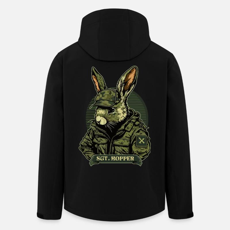 Hase militärischen Waldverteidigungskommandos - Recycelte Männer Softshell-Jacke von Stanley/Stella - Schwarz