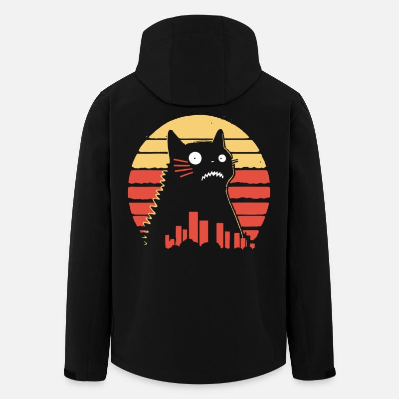 Chat monstre géant - Veste softshell homme en polyester recyclé Stanley/Stella - noir