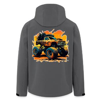 Monstertruck Wahnsinn - Recycelte Männer Softshell-Jacke von Stanley/Stella - Schwarz - Hinten - AI Model Male 185 light (185cm)