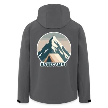 Mountaineer Base Camp 1 - Men’s Recycled Softshell Jacket by Stanley/Stella - black - Back - AI Model Male 185 light (185cm)