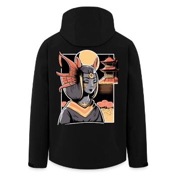 and Japanese Shrine Landscape - Men’s Recycled Softshell Jacket by Stanley/Stella - black - Back - AI Model Male 185 light (185cm)