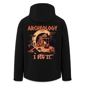I like archeology - Men’s Recycled Softshell Jacket by Stanley/Stella - black - Back - AI Model Male 185 light (185cm)