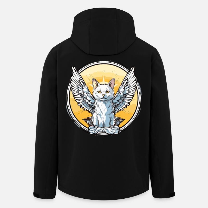 Chat avec des ailes - Veste softshell homme en polyester recyclé Stanley/Stella - noir