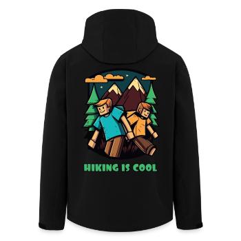 We love hiking – hiking is cool - Men’s Recycled Softshell Jacket by Stanley/Stella - black - Back - AI Model Male 185 light (185cm)