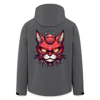 Urbaner Mecha-Tech-Kater-Katze - Recycelte Männer Softshell-Jacke von Stanley/Stella - Schwarz - Hinten - AI Model Male 185 light (185cm)