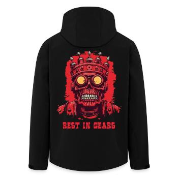 Le repos dans les engrenages – Roi de la mécanique - Veste softshell homme en polyester recyclé Stanley/Stella - noir - Dos - AI Model Male 185 light (185cm)