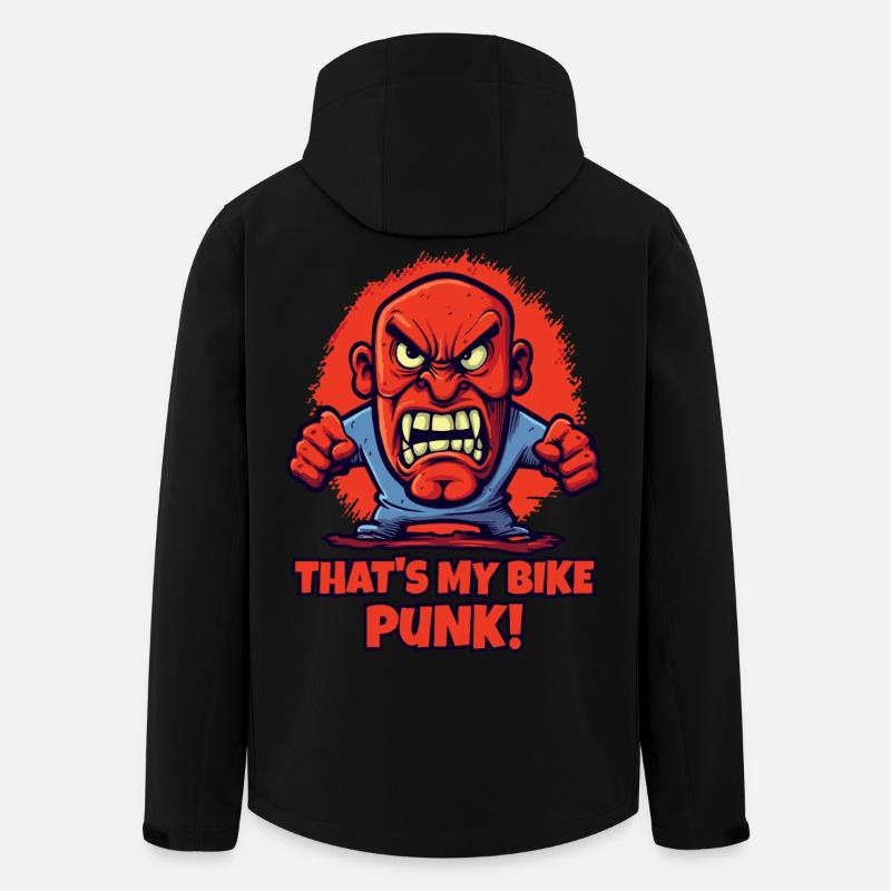 C’est mon vélo, punk ! - Veste softshell homme en polyester recyclé Stanley/Stella - noir