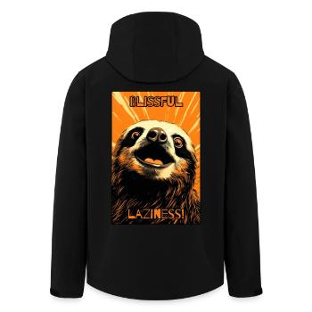 Seliges Faulenzen: Faultier - Recycelte Männer Softshell-Jacke von Stanley/Stella - Schwarz - Hinten - AI Model Male 185 light (185cm)