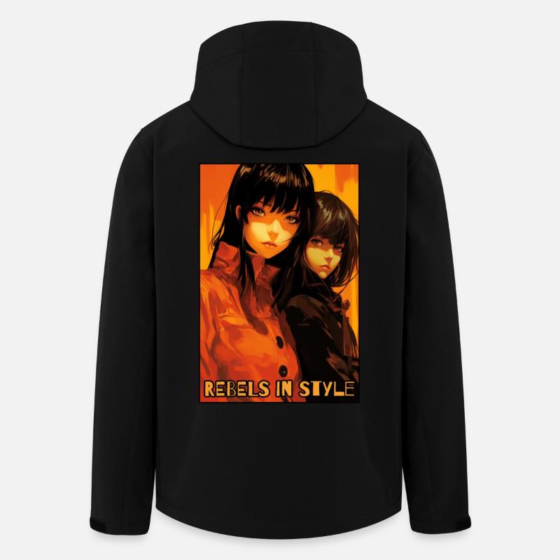 Rebellen mit Stil: Anime-Mädchen - Recycelte Männer Softshell-Jacke von Stanley/Stella - Schwarz
