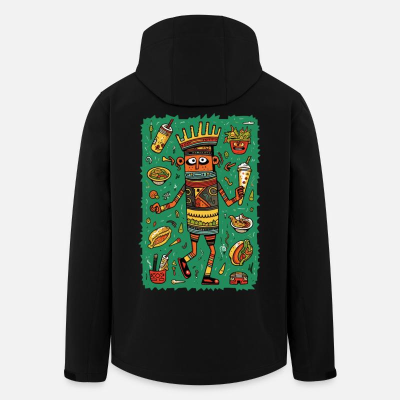 Lustige Hieroglyphen: Schnelles Essen - Recycelte Männer Softshell-Jacke von Stanley/Stella - Schwarz