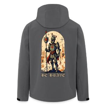 Sei mutig – Mittelalterlicher Ritter - Recycelte Männer Softshell-Jacke von Stanley/Stella - Schwarz - Hinten - AI Model Male 185 light (185cm)