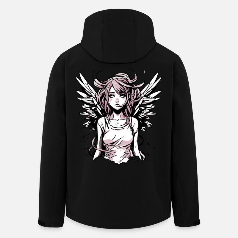 Fille ange moderne - Veste softshell homme en polyester recyclé Stanley/Stella - noir