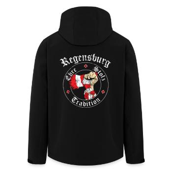 Regensburg Ehre Stolz Tradition No II - Recycelte Männer Softshell-Jacke von Stanley/Stella - Schwarz - Hinten - AI Model Male 185 light (185cm)