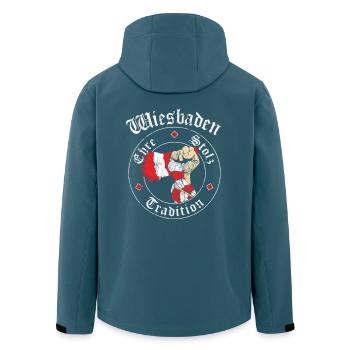 Wiesbaden Ehre Stolz Tradition No II - Recycelte Männer Softshell-Jacke von Stanley/Stella - Dunkles Petrol - Hinten - AI Model Male 185 light (185cm)
