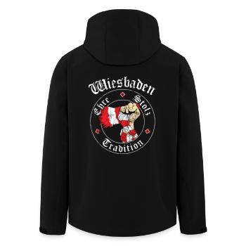 Wiesbaden Ehre Stolz Tradition No II - Recycelte Männer Softshell-Jacke von Stanley/Stella - Schwarz - Hinten - AI Model Male 185 light (185cm)