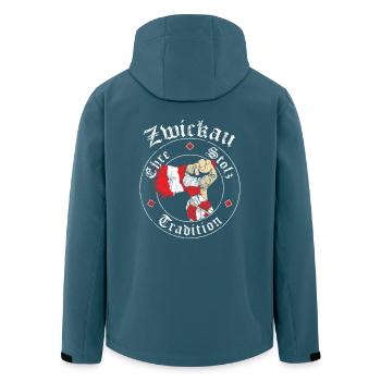 Zwickau Ehre Stolz Tradition No II - Recycelte Männer Softshell-Jacke von Stanley/Stella - Dunkles Petrol - Hinten - AI Model Male 185 light (185cm)