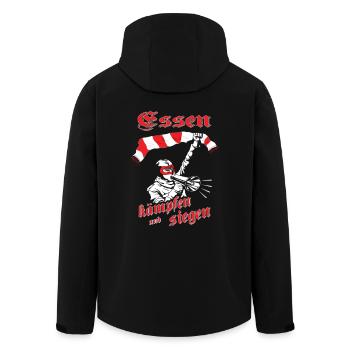 Essen kämpfen und siegen No II - Recycelte Männer Softshell-Jacke von Stanley/Stella - Schwarz - Hinten - AI Model Male 185 light (185cm)