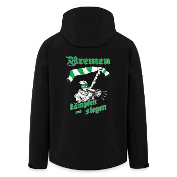 Bremen kämpfen und siegen No II - Recycelte Männer Softshell-Jacke von Stanley/Stella - Schwarz - Hinten - AI Model Male 185 light (185cm)