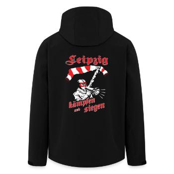 Leipzig kämpfen und siegen No II - Recycelte Männer Softshell-Jacke von Stanley/Stella - Schwarz - Hinten - AI Model Male 185 light (185cm)