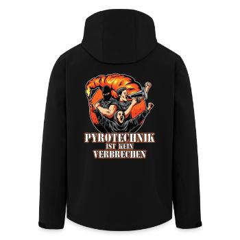 Pyrotechnik ist kein Verbrechen – Ultra Style - Recycelte Männer Softshell-Jacke von Stanley/Stella - Schwarz - Hinten - AI Model Male 185 light (185cm)