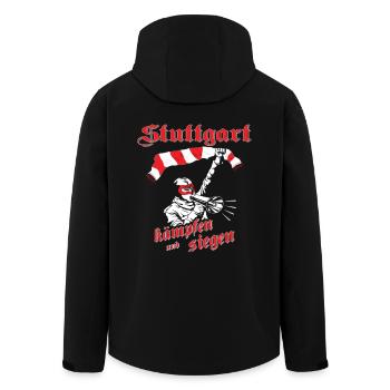 Stuttgart kämpfen und siegen No II - Recycelte Männer Softshell-Jacke von Stanley/Stella - Schwarz - Hinten - AI Model Male 185 light (185cm)