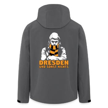 Dresden und sonst nichts - Recycelte Männer Softshell-Jacke von Stanley/Stella - Schwarz - Hinten - AI Model Male 185 light (185cm)