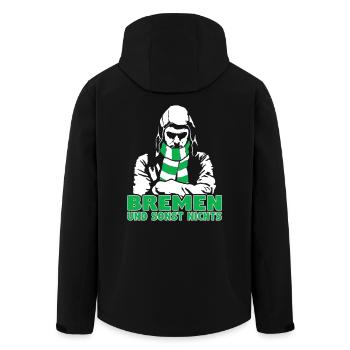 Bremen und sonst nichts - Recycelte Männer Softshell-Jacke von Stanley/Stella - Schwarz - Hinten - AI Model Male 185 light (185cm)