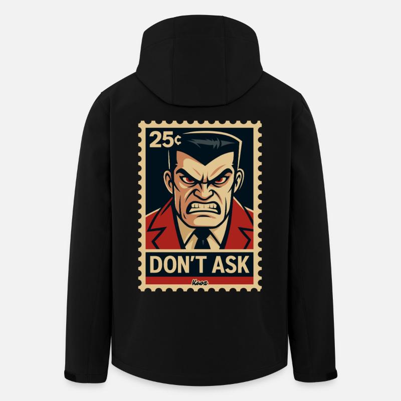Angry Guy Stamp: Don't Ask - Men’s Recycled Softshell Jacket by Stanley/Stella - black