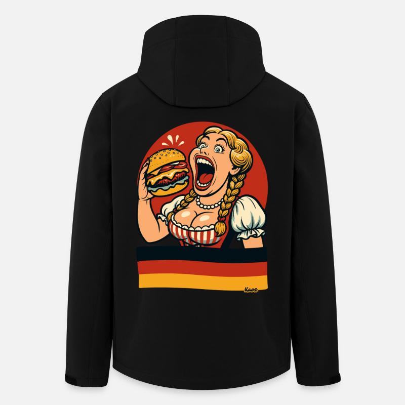 Dirndl woman eats giant burger - Men’s Recycled Softshell Jacket by Stanley/Stella - black